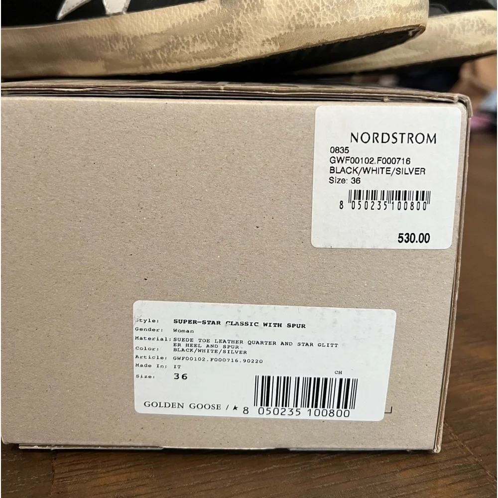 Golden Goose Super Star, classic suede toe, glitter heel - size 36 - Picture 8 of 9